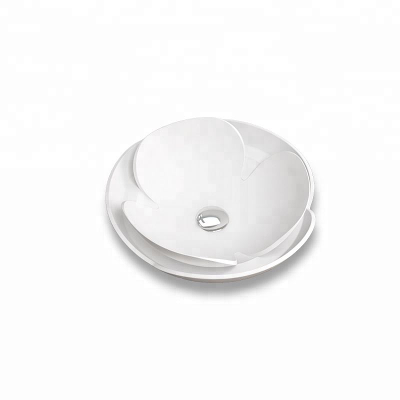 SM-8342 уникальный цветочный дизайн в форме Сплит искусство Стиральная Ванная комната твердой поверхности раковины для столовой, состоящий из круглого бассейна