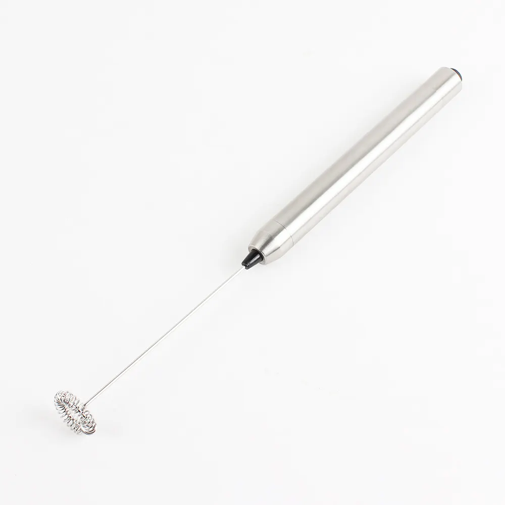 Небольшой Электрический Пенообразователь для молока, кофе, Пенообразователь для напитков, работающий от батарейки стальной венчик