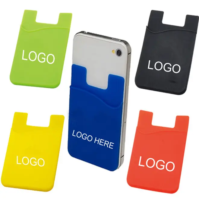 Benutzer definierte gedruckte Logo Silikon Karten halter Handy Kreditkarte ID-Karte Brieftasche