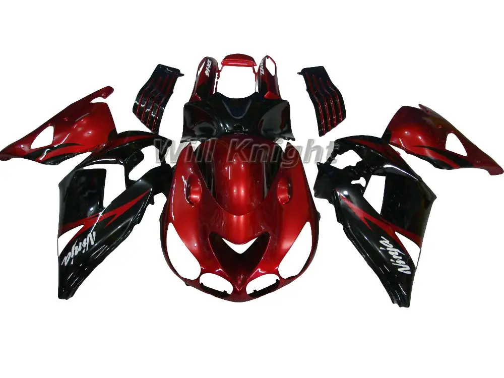 Fairing Sepeda Motor untuk Kawasaki Ninja ZX14R ZX-14R 06 07 08 09 10 11 2006 - 2011 Injeksi ABS Plastik Bodywork Merah Hitam