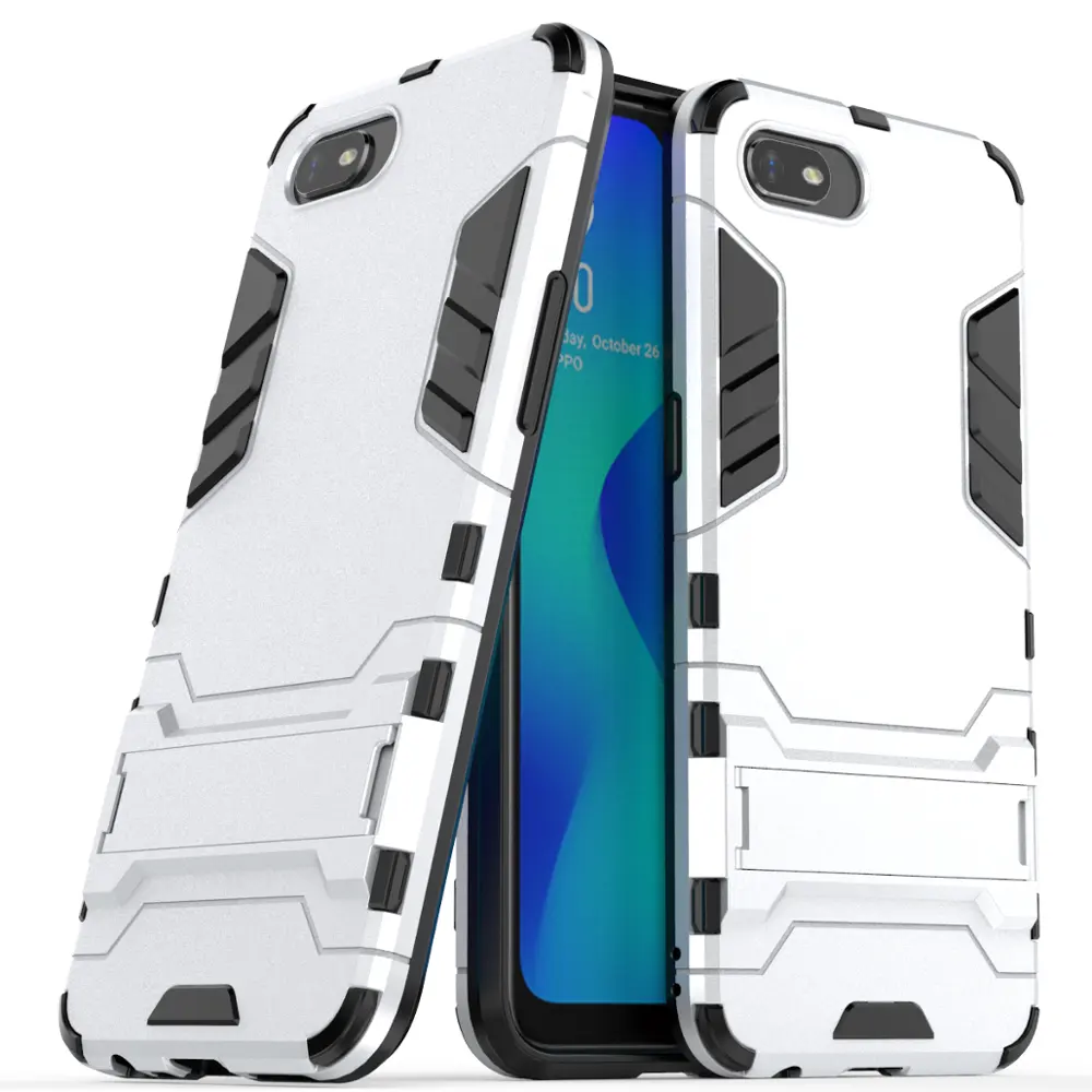 Source manufacturer 2 in 1 crystal tpu pc shockproof kickstand phone case Back cover for oppo A1K case