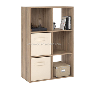 Modern <strong>Black</strong> 6-Cube <strong>Book</strong> Organizer Home Office General Use Storage <strong>Shelf</strong> for Apartment Workshop Warehouse Panel Wood Style - Product Image 5