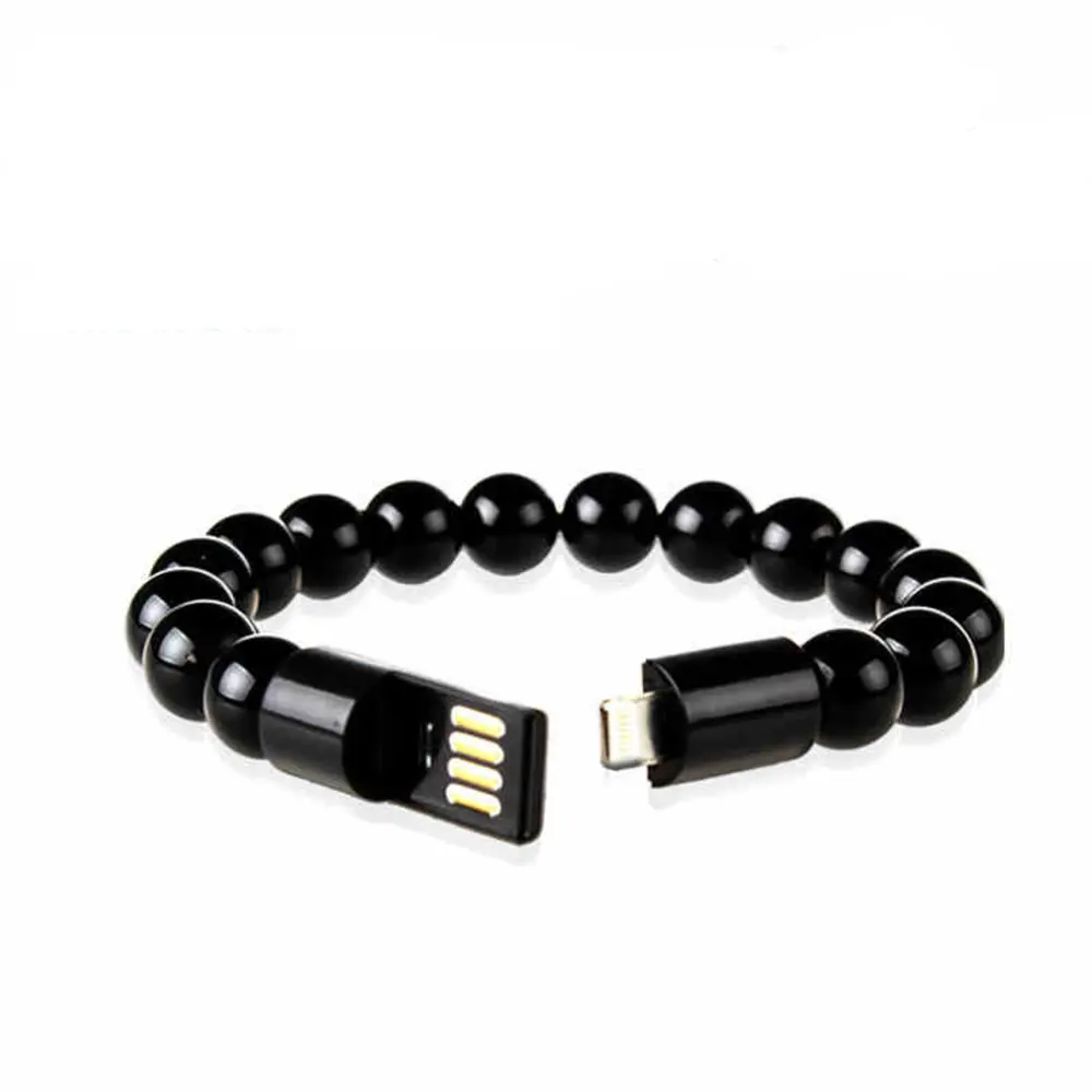 SXC012B Gebed kralen armbanden usb opladen lader data kabel voor iphone 5/5 s/6 of voor v8 android