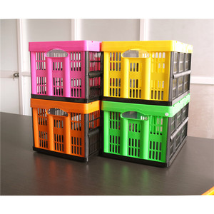 Clevermade Colorful Strong Plastic Fruit Collapsible Picnic <strong>Fabric</strong> Storage <strong>Mesh</strong> Crate Crates <strong>Basket</strong>
