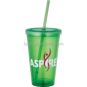 16 oz. Doppia Parete di Scintillio Bicchiere con Paglia - Product Image 2