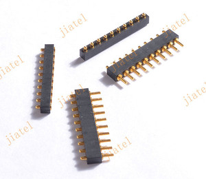 FABRICANTE DO CONECTOR DO PIN POGO A avaliação atual alta do chapeamento do ouro do ângulo direito 5-Pin do passo 2.54mm do bronze - Product Image 3