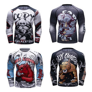 Gli uomini di allenamento abbigliamento sublimazione mma rashguard bjj - Product Image 3