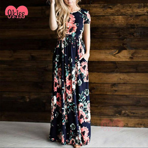 Paypal Aceptable de La Vendimia Floral <span class=keywords><strong>Vestido</strong></span> Maxi <span class=keywords><strong>Blanco</strong></span> de Manga Corta Mujer - Product Image 5