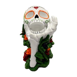Estante de vino con calavera de resina de azúcar, para el Día de los muertos - Product Image 2