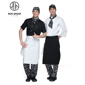 Stampa personalizzata Logo Hospitality Catering Hotel Cafe <span class=keywords><strong>Bar</strong></span> ristorante Chef cameriere cameriera uniforme <span class=keywords><strong>da</strong></span> <span class=keywords><strong>lavoro</strong></span> uniformi di vestiti Unisex