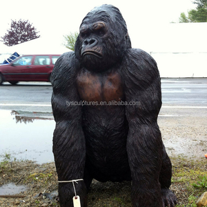 Escultura de bronce de animales de latón grande para jardín, escultura de gorila para decoración de parque zoológico al aire libre - Product Image 5
