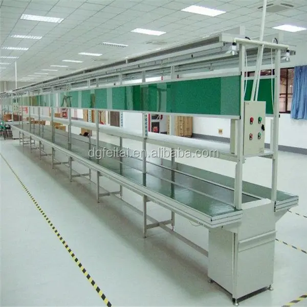 Lampu Led Jalur Perakitan, Ponsel Assembly Line Equipment dengan PVC Belt Conveyor