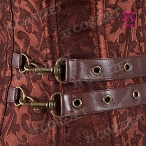 Corzzet Pirate Costume Retro Corset With Chest Belt Pouch Buckle Shrug Steampunk Convention Party <strong>Renaissance</strong> Festival <strong>Clothing</strong> - Product Image 6