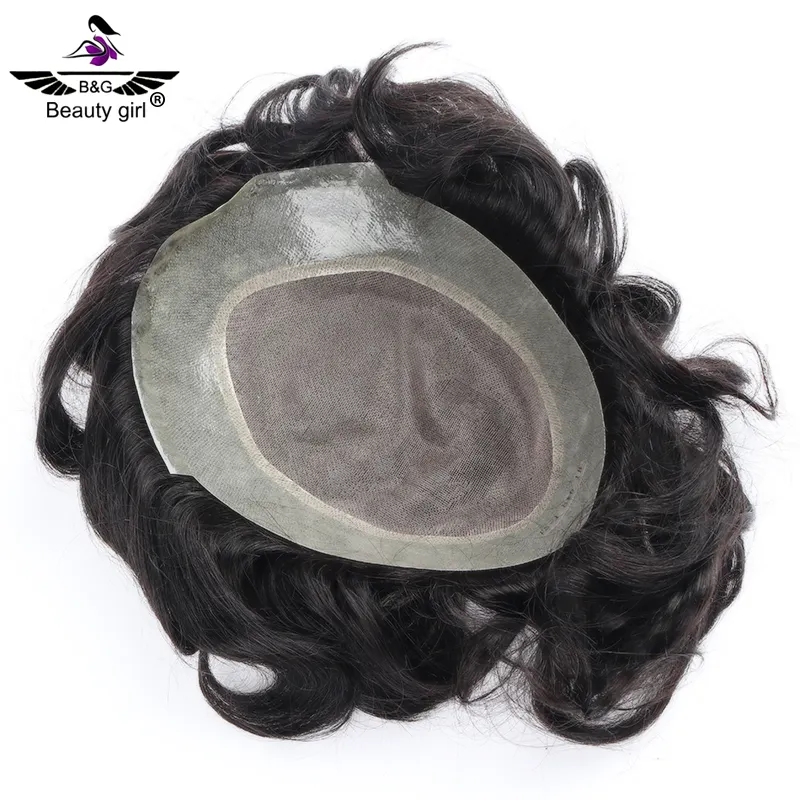 Best selling replacement human hair piece mens hair systems and mens toupee in stock