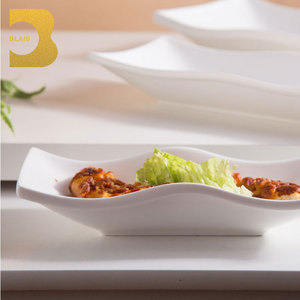 Unique Bone China <span class=keywords><strong>Rectangle</strong></span> Blanc 12 "<span class=keywords><strong>Assiette</strong></span> Apéritif pour Restaurant Salle de Mariage - Product Image 4