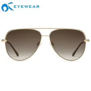 2021 Cool Fashion China Hersteller Neuankömmling Randlose Farbverlauf UV400 Metall Custom Sonnenbrille