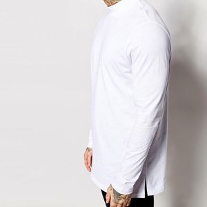 T-Shirt Bianche da <span class=keywords><strong>Uomo</strong></span> a Maniche Lunghe con Coda Allungata, Vendita all'Ingrosso - Product Image 2