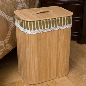 Foldable Weave Bamboo Laundry Hamper Basket - Product Image 1