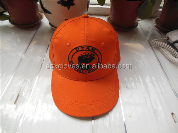 Cheap orange Custom panels baseball caps and hats