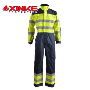 Xinke offshore saldatura di lavoro ignifugo CVC tuta con nastro riflettente per il lavoro di petrolio e gas - Product Image 1