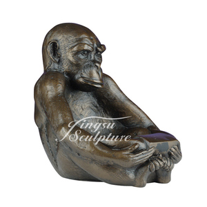 Sculpture d'animal en laiton singe, taille personnalisable - Product Image 4