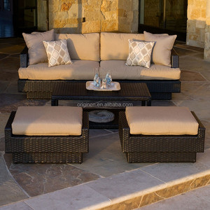 Villa piscina parte Ratán Sofa juego <span class=keywords><strong>de</strong></span> <span class=keywords><strong>comedor</strong></span> y tumbona grandes muebles <span class=keywords><strong>de</strong></span> exterior - Product Image 4