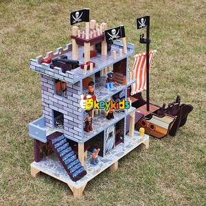 Casa delle Bambole Pirata in Legno a 3 Piani, Giocattolo Economico per Bambini W06A162 - Product Image 3