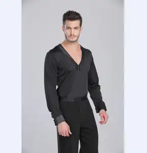 K000188 Erkek T-shirt Leotard Performans Uygulama Giyim Latin Caz Dans Kostümleri