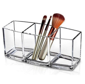Acrilico trasparente di Trucco Spazzole Organizer 3 Scomparti di Trucco <span class=keywords><strong>e</strong></span> <span class=keywords><strong>Gioielli</strong></span> Organizzatori Rossetti Supporto - Product Image 1