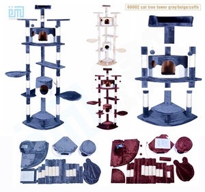 Gmtpet OEM sang trọng 4 cấp thân thiện với môi sisal dây gỗ flannel mèo scratcher mèo tháp - Product Image 2