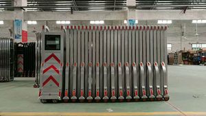 Nhà máy điện có thể thu vào cổng Chính Mới nhất thiết kế cổng chính tự động không theo dõi hợp kim nhôm thiết kế đồ họa công nghiệp - Product Image 3