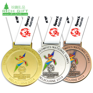 Groothandel Custom Metalen Sport Medaille Custom Medailles Zwemmen 1st , 2nd , 3rd Plaats Goud Zilver Brons Custom Made Medailles Zwemmen - Product Image 3