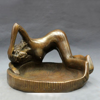 Statue Érotique Grandeur Nature en Bronze, Femme Nue Sculpture Artistique