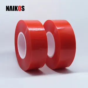 Red And Tape 4965 Red Liner Clear Polyester Film Strong Acrylic Adhesive Double Sided PET Tape