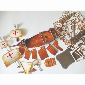 Modèle de bateau pirate en puzzle <span class=keywords><strong>3D</strong></span> Santa Maria avec broderie - Jouet de bateau pirate pour enfants de 3 à 10 ans - Product Image 4