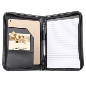 Organizador de Portafolio Multifuncional con Cremallera, Agenda A5, Carpetas de Cuero para Portafolio - Product Image 1