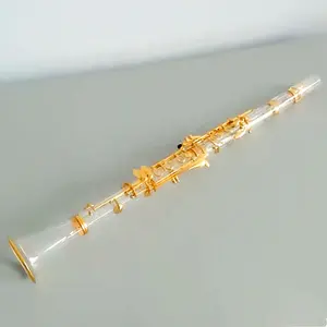 Music instrument gold plated key Bb Glass Fiber transparent clarinet