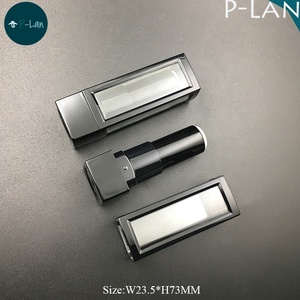 P-lan Brand Stock 12.1Mm Hộp Đựng Son Môi Đen Bóng Rỗng Hình Vuông Tùy Chỉnh Với Cửa Sổ Trong Suốt - Product Image 2