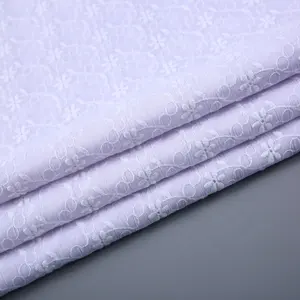 In-stock items 75D*75D white Mexican embroidered pure chiffon cotton crepe fabric