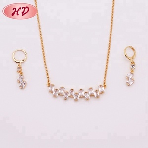Collier de demoiselle d'honneur, ensemble de boucles d'oreilles, bijoux en pierre CZ en <span class=keywords><strong>Karachi</strong></span>, ensembles de bijoux pour dames