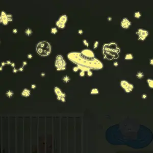 Estrela de plástico 3d luminosa brilhante no escuro adesivo de parede