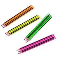 Оптовая продажа, деревянные полосатые карандаши, заточенные, нетоксичные, настраиваемая поверхность карандаша в различных цветах