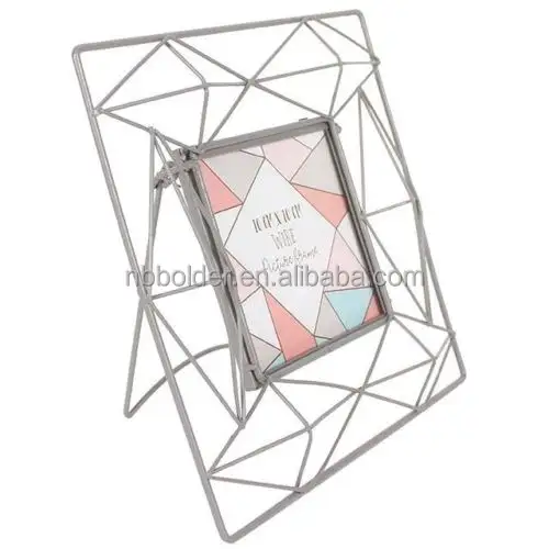 Nordic Geometrische Diamant Mintgroen Poeder Gecoate Metalen Draad Foto Frame