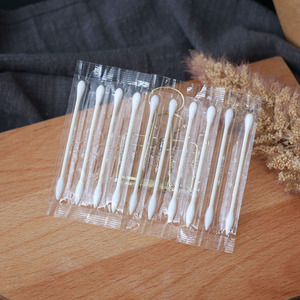 ราคาต่ำโปรโมชั่นบรรจุภัณฑ์เดียวหู Swab แบบพกพา Cotton Bud ในกระเป๋า