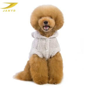 Hoodie Bulu Domba Hangat Tahan Angin Pakaian Anjing Katun Telinga Kelinci - Product Image 3