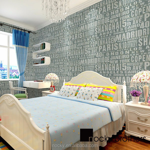 Contemporaneo e contratto di carta da parati di colore Puro Impermeabile Inglese lettera di tessuto non tessuto di carta da parete per Soggiorno camera da letto carta da parati - Product Image 5