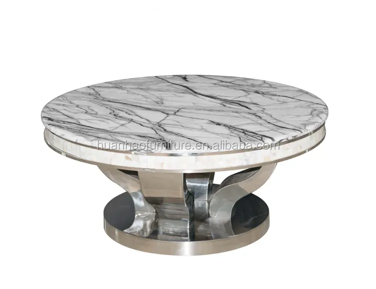 CT824 Luxury marble top or glass top round coffee table center table design living room modern furniture