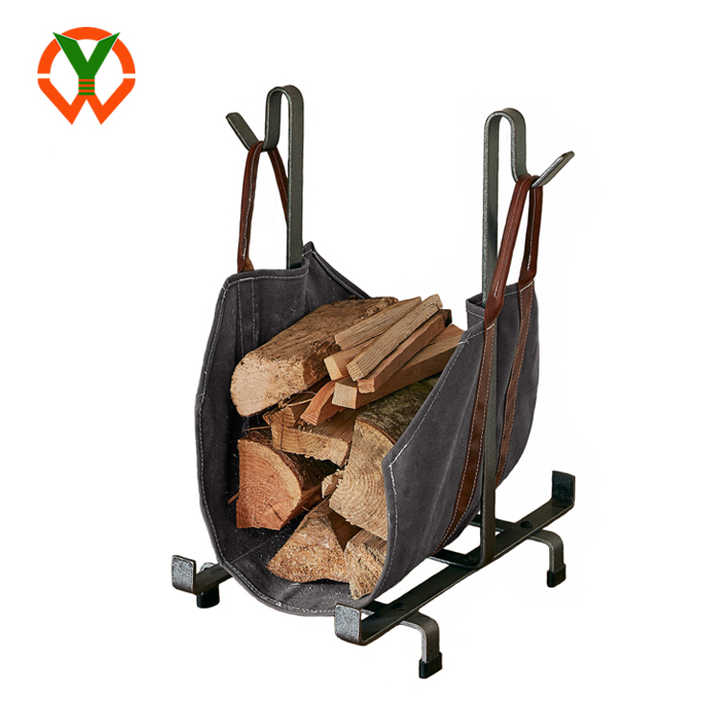 2024 Durable Unisex Home Using Simple OEM Waxed Canvas Firewood Holder Tote Sling Logo Bag Tool case Carrier with  Handles