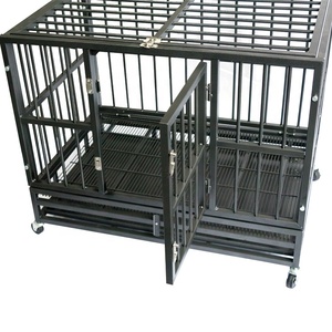 Jaula de perro caja de servicio pesado de Metal fuerte perrera parque para perros grandes con <span class=keywords><strong>cuatro</strong></span> ruedas - Product Image 4