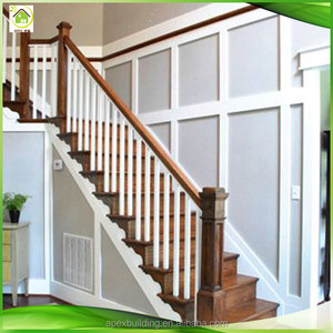 Escalier intérieur en <span class=keywords><strong>bois</strong></span> de chêne préfini, couleur blanche, design de poteaux - Product Image 1